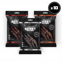 Thumbnail for BEAST Biltong - 24g Protein Per bag! 100% Grass Fed Beef - 10 pack